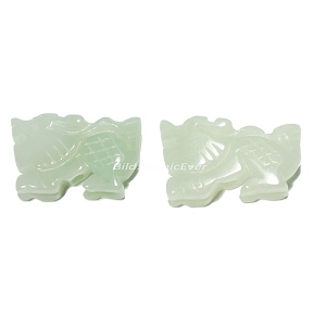 2x Jade Anhänger, Drache, Sternzeichen Tierzeichen, Schmuck DIY, 7951